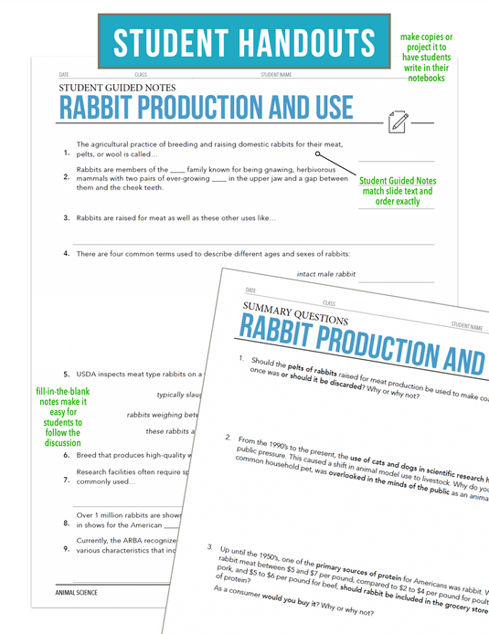 CCANS12.3 Rabbit Production and Use, Animal Science Complete Curriculum