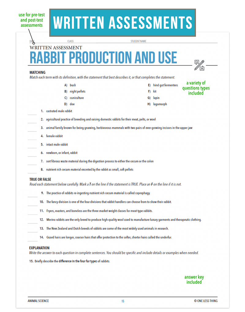 Load image into Gallery viewer, CCANS12.3 Rabbit Production and Use, Animal Science Complete Curriculum
