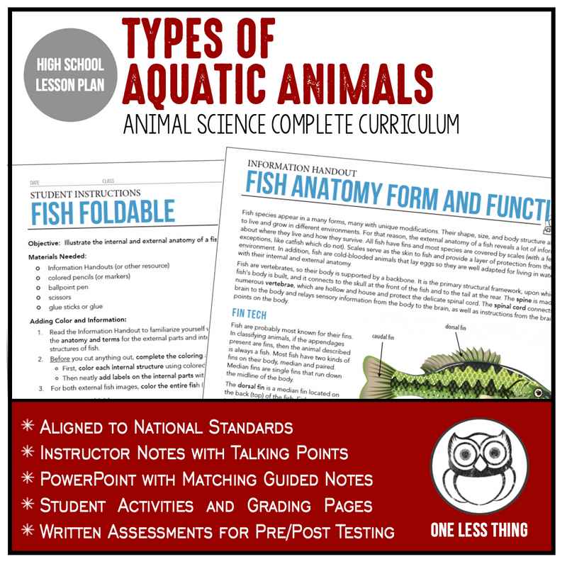 Load image into Gallery viewer, CCANS13.1 Types of Aquatic Animals, Animal Science Complete Curriculum
