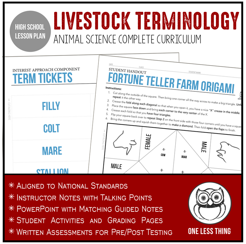 Load image into Gallery viewer, CCANS03.1 Livestock Terminology, Animal Science Complete Curriculum
