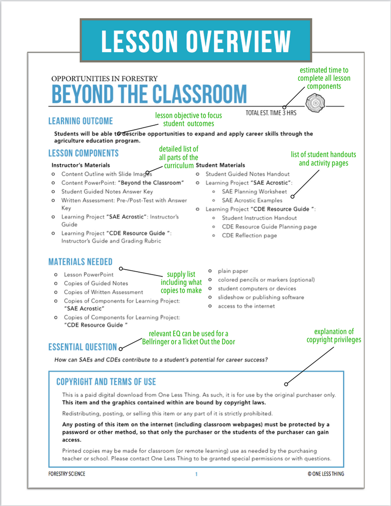 Load image into Gallery viewer, CCFOR01.2 Beyond the Classroom, Forestry Complete Curriculum
