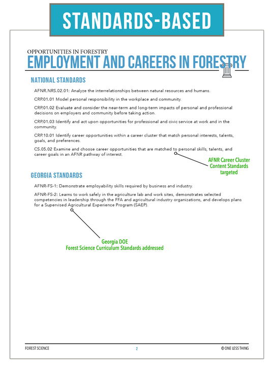 CCFOR01.3 Employment and Careers, Forestry Complete Curriculum