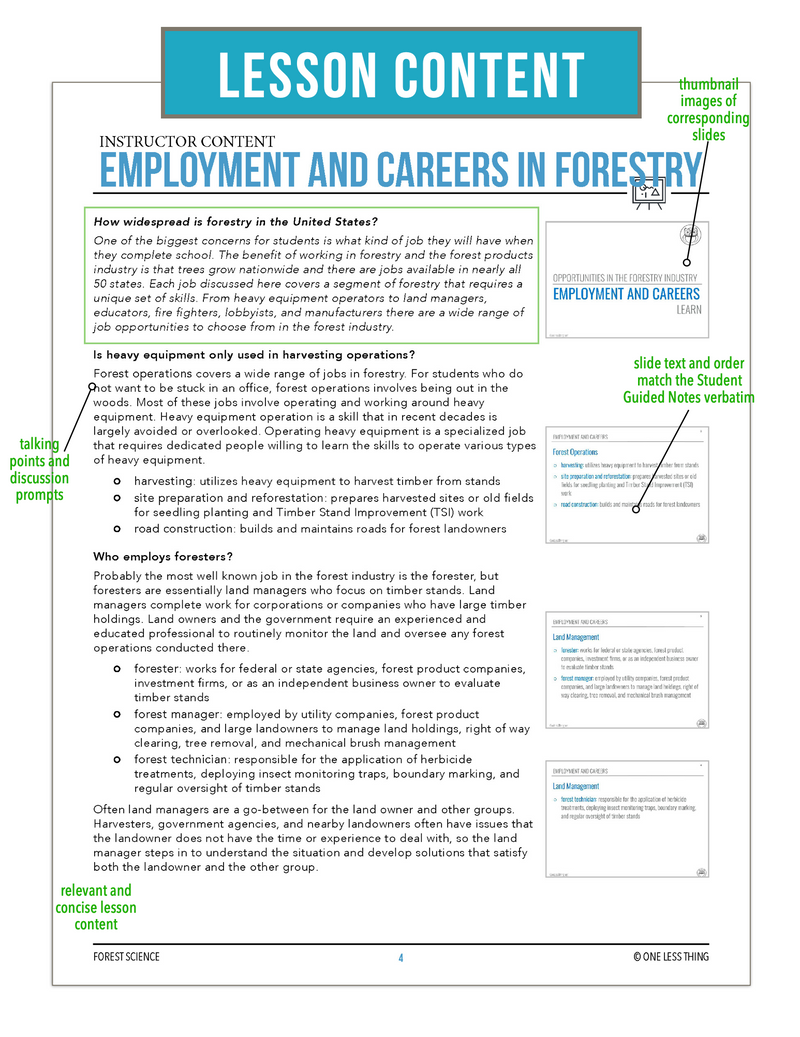 Load image into Gallery viewer, CCFOR01.3 Employment and Careers, Forestry Complete Curriculum
