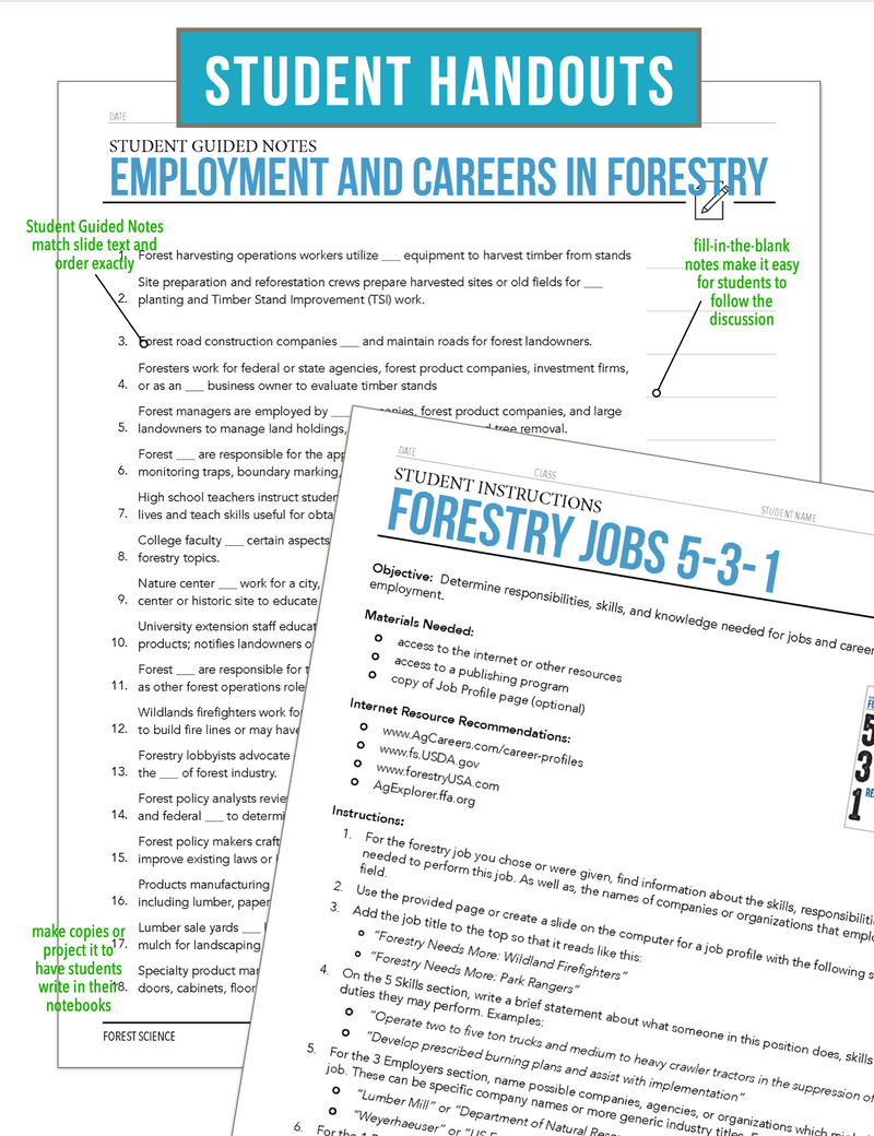 Load image into Gallery viewer, CCFOR01.3 Employment and Careers, Forestry Complete Curriculum
