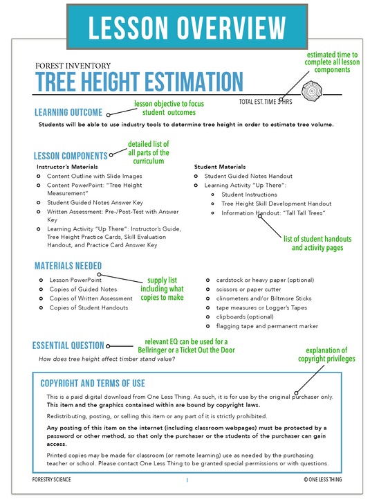 CCFOR10.3 Tree Height Estimation, Forestry Complete Curriculum