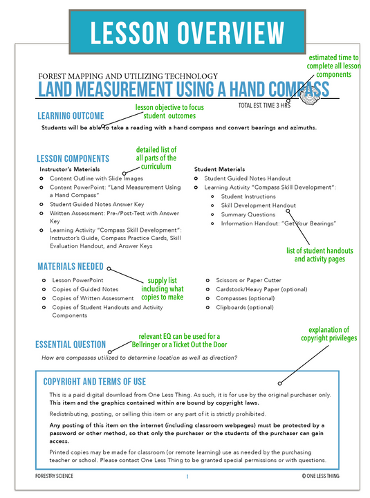 CCFOR11.1 Land Measurement with a Compass, Forestry Complete Curriculum