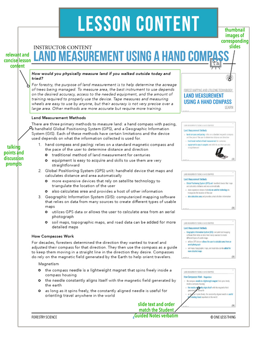 CCFOR11.1 Land Measurement with a Compass, Forestry Complete Curriculum