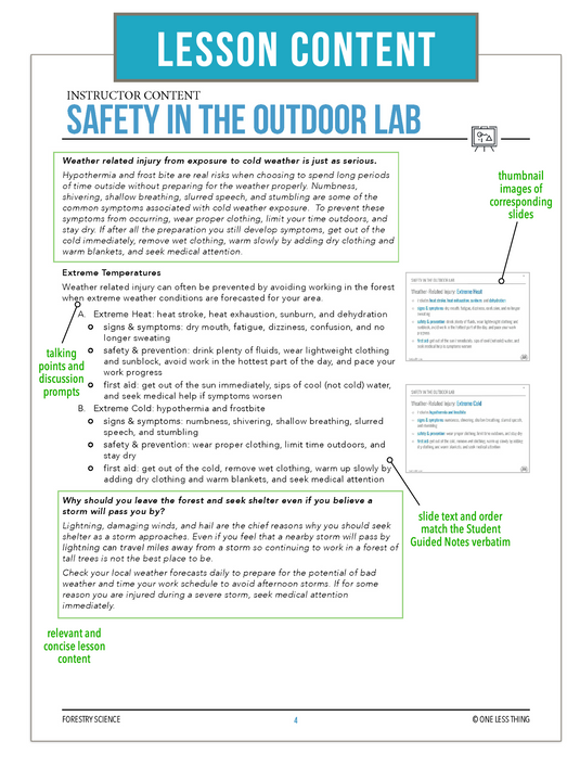 CCFOR04.1 Safety in the Outdoor Lab, Forestry Complete Curriculum