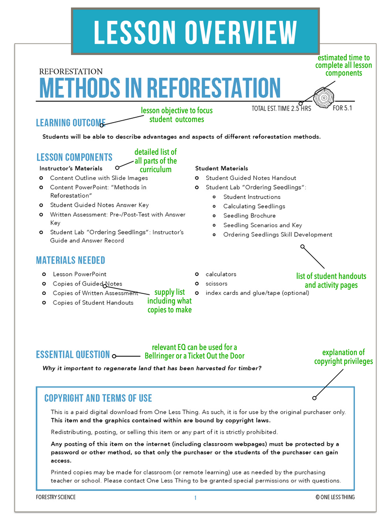 Load image into Gallery viewer, CCFOR05.1 Methods in Reforestation, Forestry Complete Curriculum
