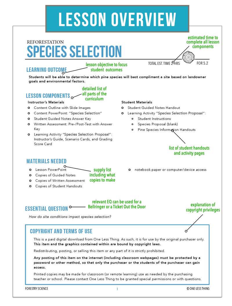 Load image into Gallery viewer, CCFOR05.2 Species Selection, Forestry Complete Curriculum
