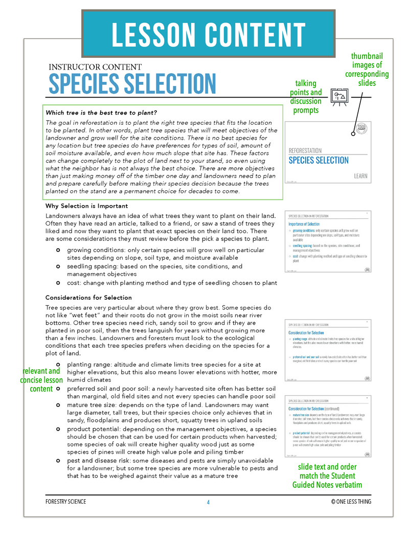 Load image into Gallery viewer, CCFOR05.2 Species Selection, Forestry Complete Curriculum
