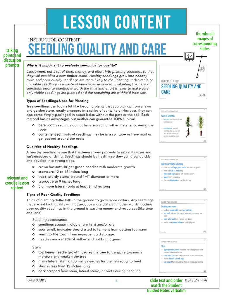 Load image into Gallery viewer, CCFOR05.3 Seedling Quality and Care, Forestry Complete Curriculum
