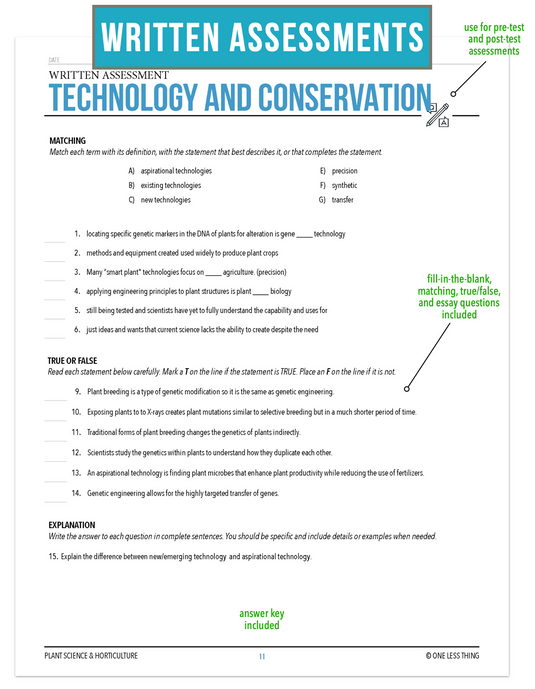 CCPLT02.3 Technology and Conservation, Plant Science Complete Curriculum