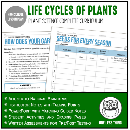 CCPLT03.1 Life Cycles of Plants, Plant Science Complete Curriculum