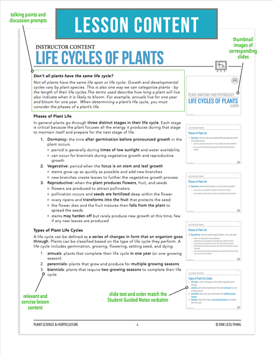 CCPLT03.1 Life Cycles of Plants, Plant Science Complete Curriculum