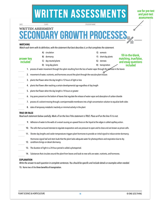 CCPLT04.2 Secondary Growth Processes, Plant Science Complete Curriculum