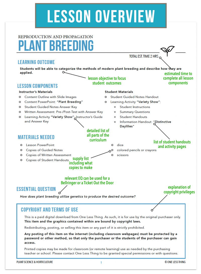 Load image into Gallery viewer, CCPLT05.3 Plant Breeding, Plant Science Complete Curriculum
