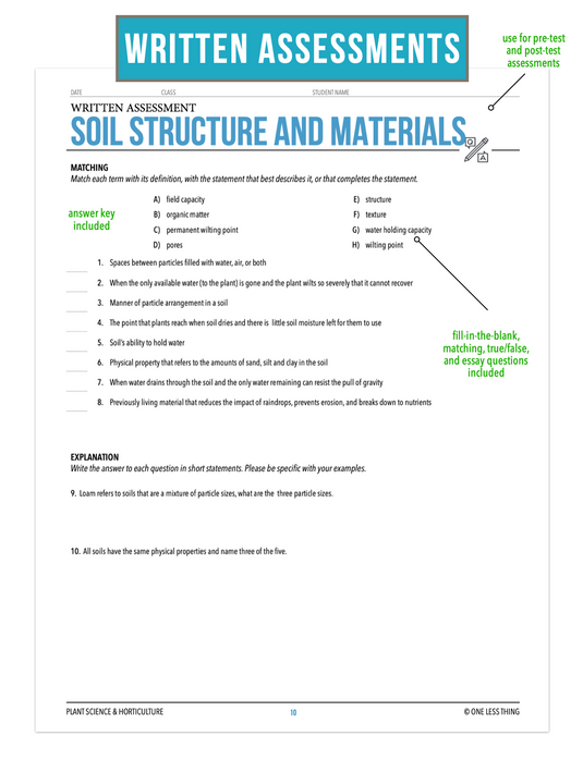 CCPLT06.1 Soil Structure and Materials, Plant Science Complete Curriculum