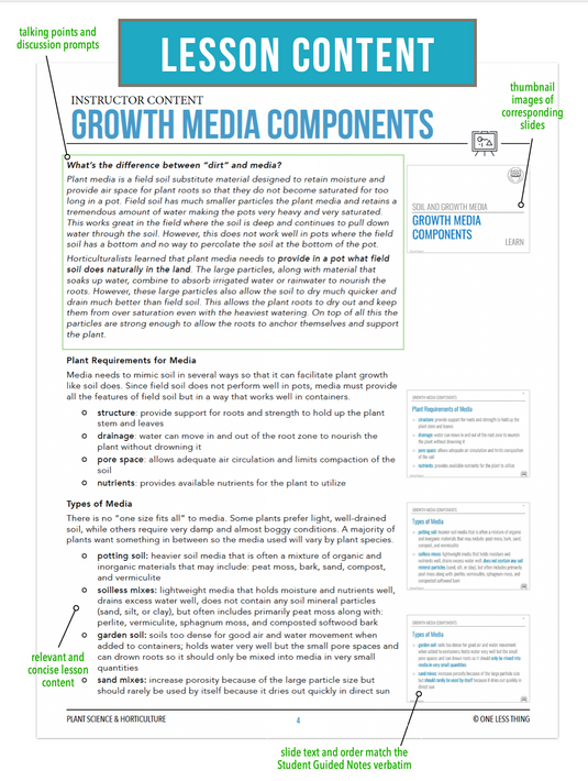 CCPLT06.3 Growth Media Components, Plant Science Complete Curriculum