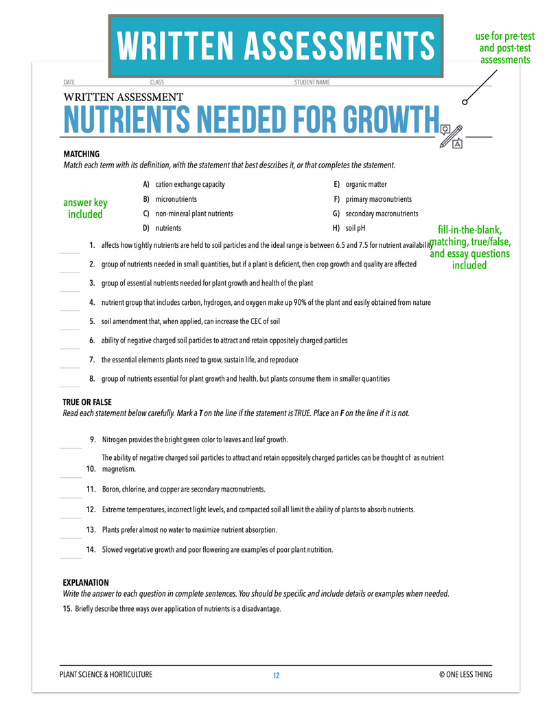 Load image into Gallery viewer, CCPLT07.1 Nutrients and Growth, Plant Science Complete Curriculum
