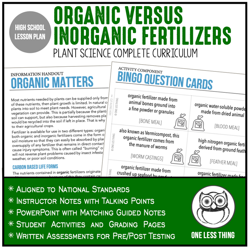 Load image into Gallery viewer, CCPLT08.2 Organic vs Inorganic Fertilizers, Plant Science Complete Curriculum
