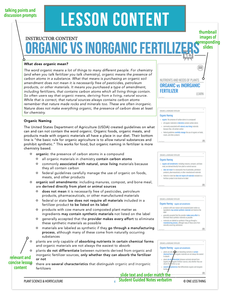 Load image into Gallery viewer, CCPLT08.2 Organic vs Inorganic Fertilizers, Plant Science Complete Curriculum
