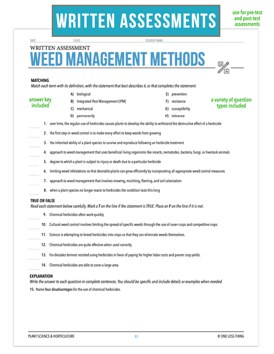 CCPLT09.2 Weed Management Methods, Plant Science Complete Curriculum