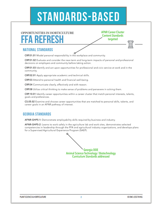 CCPLT01.1 FFA Refresh, Plant Science Complete Curriculum