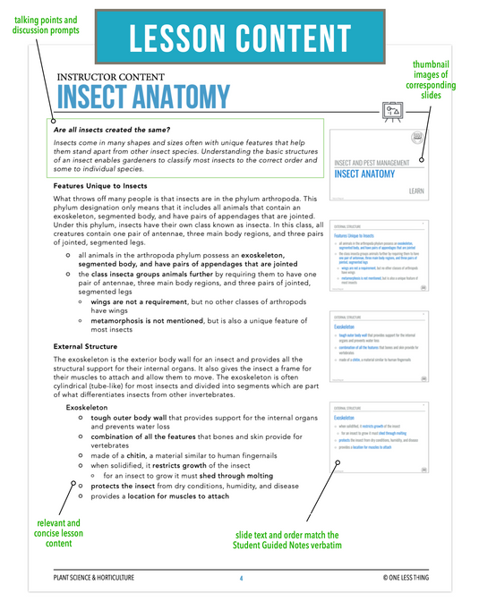 CCPLT10.1 Insect Anatomy, Plant Science Complete Curriculum