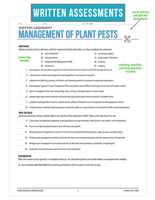 CCPLT10.4 Management of Plant Pests, Plant Science Complete Curriculum