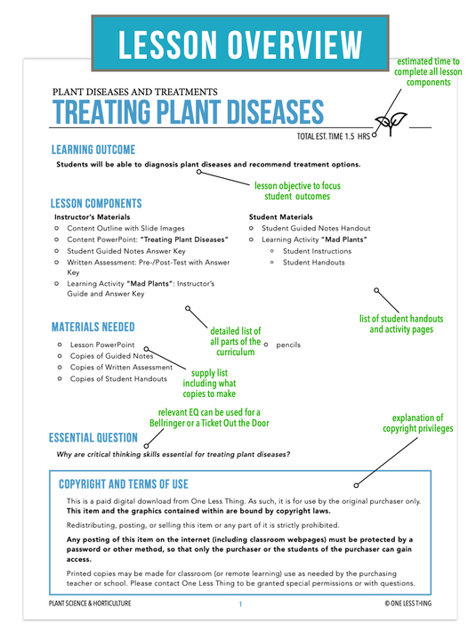 CCPLT11.3 Treating Plant Diseases, Plant Science Complete Curriculum