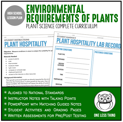 CCPLT12.1 Environmental Requirements, Plant Science Complete Curriculum