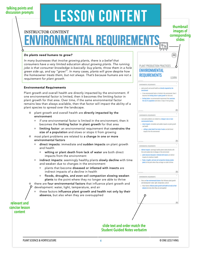 Load image into Gallery viewer, CCPLT12.1 Environmental Requirements, Plant Science Complete Curriculum
