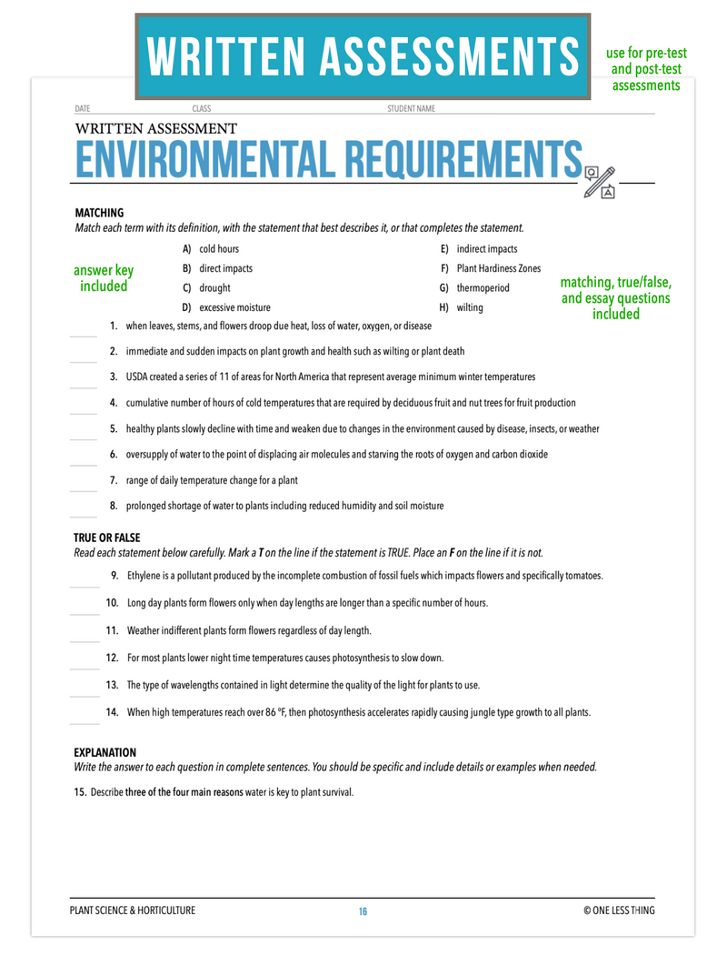 Load image into Gallery viewer, CCPLT12.1 Environmental Requirements, Plant Science Complete Curriculum
