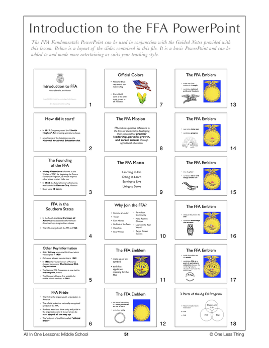 6-05 Intro to the FFA, Lesson Plan Download