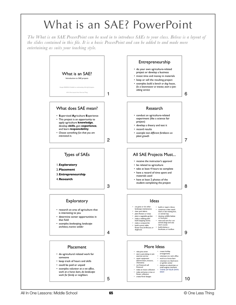 Load image into Gallery viewer, 6-06 What is an SAE, Lesson Plan Download
