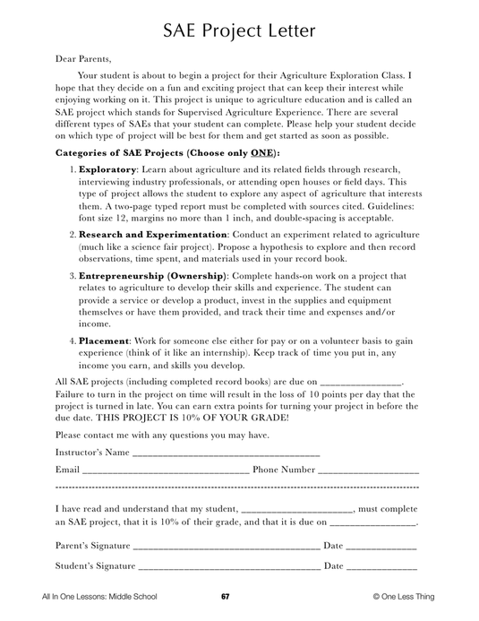 6-06 What is an SAE, Lesson Plan Download