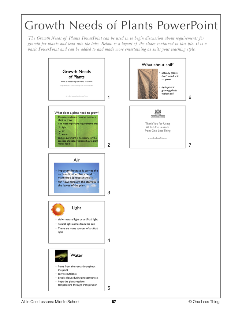 Load image into Gallery viewer, 6-08 Growth Needs of Plants, Lesson Plan Download
