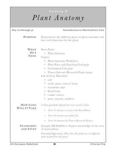 6-09 Plant Anatomy, Lesson Plan Download