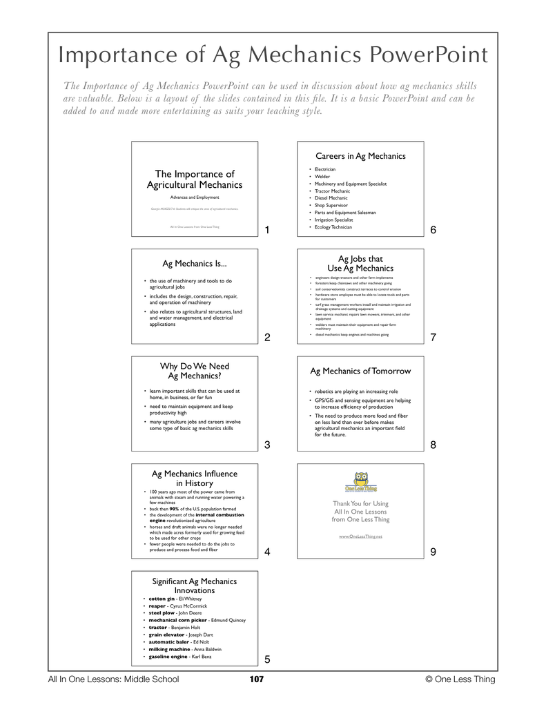 Load image into Gallery viewer, 7-10 Importance of Ag Mechanics, Lesson Plan Download
