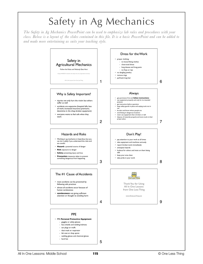 Load image into Gallery viewer, 7-11 Intro to Safety in Ag Mechanics, Lesson Plan Download
