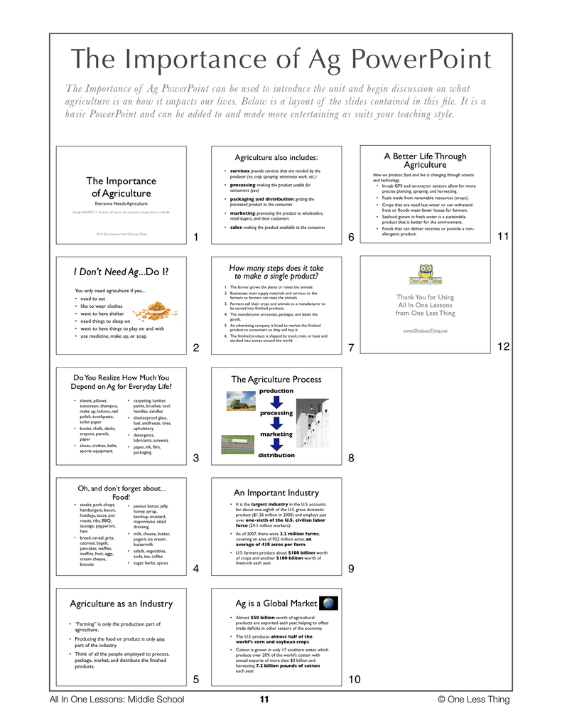 Load image into Gallery viewer, 7-01 Importance of Ag, Lesson Plan Download
