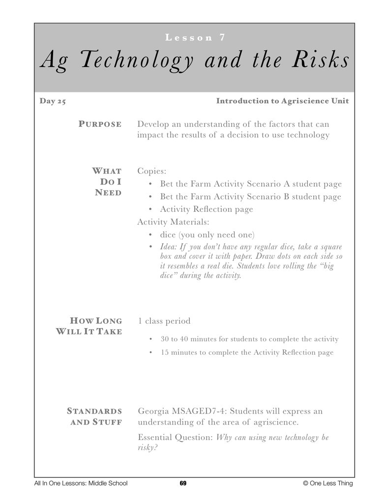 Load image into Gallery viewer, 7-07 Ag Technology and Risk, Lesson Plan Download
