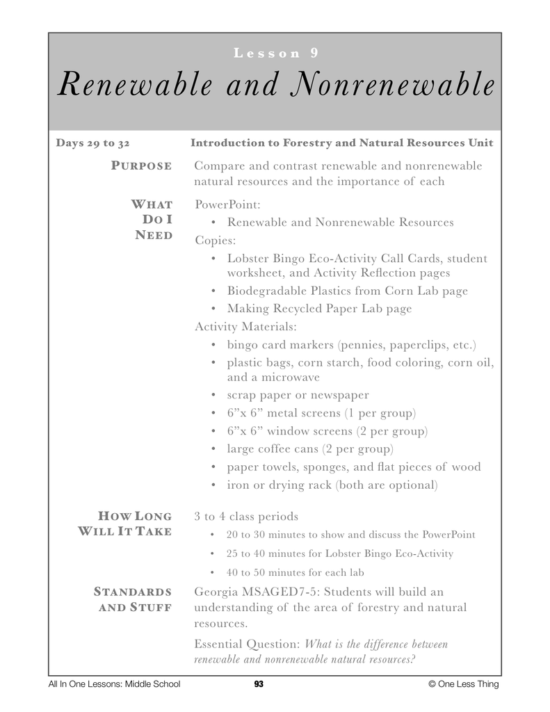 Load image into Gallery viewer, 7-09 Renewable and NonRenewable Resources, Lesson Plan Download
