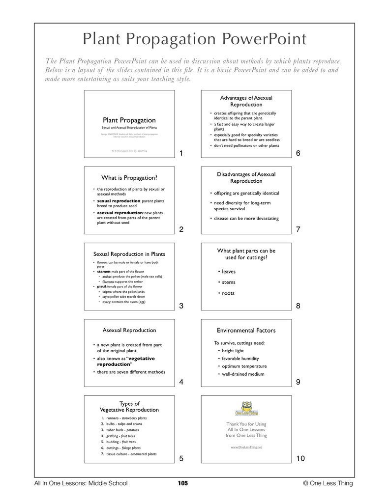 Load image into Gallery viewer, 8-10 Plant Propagation, Lesson Plan Download
