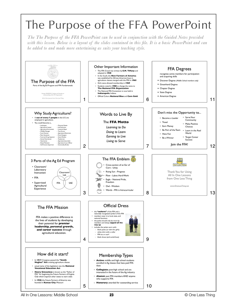 Load image into Gallery viewer, 8-02 Purpose the FFA, Lesson Plan Download
