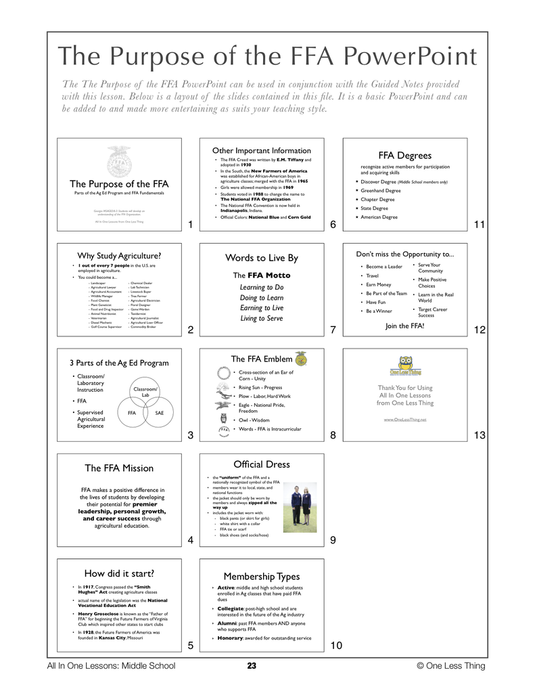 8-02 Purpose the FFA, Lesson Plan Download