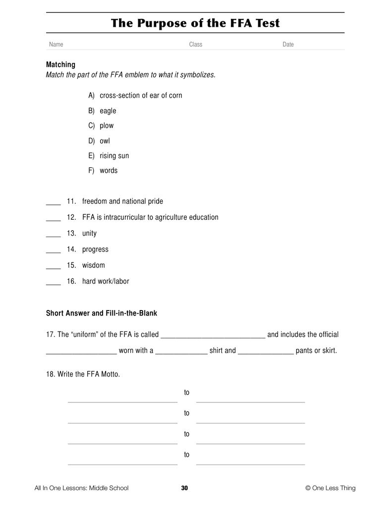 Load image into Gallery viewer, 8-02 Purpose the FFA, Lesson Plan Download
