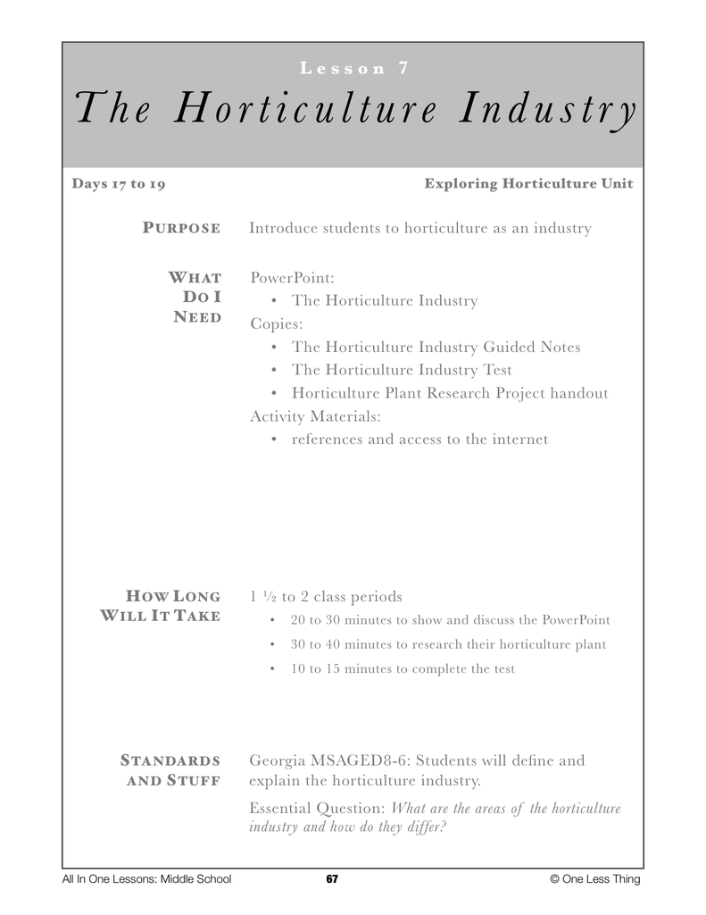 Load image into Gallery viewer, 8-07 Horticulture Industry, Lesson Plan Download
