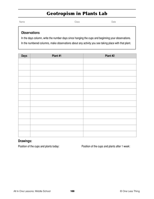 8-09 Plant Growth, Lesson Plan Download